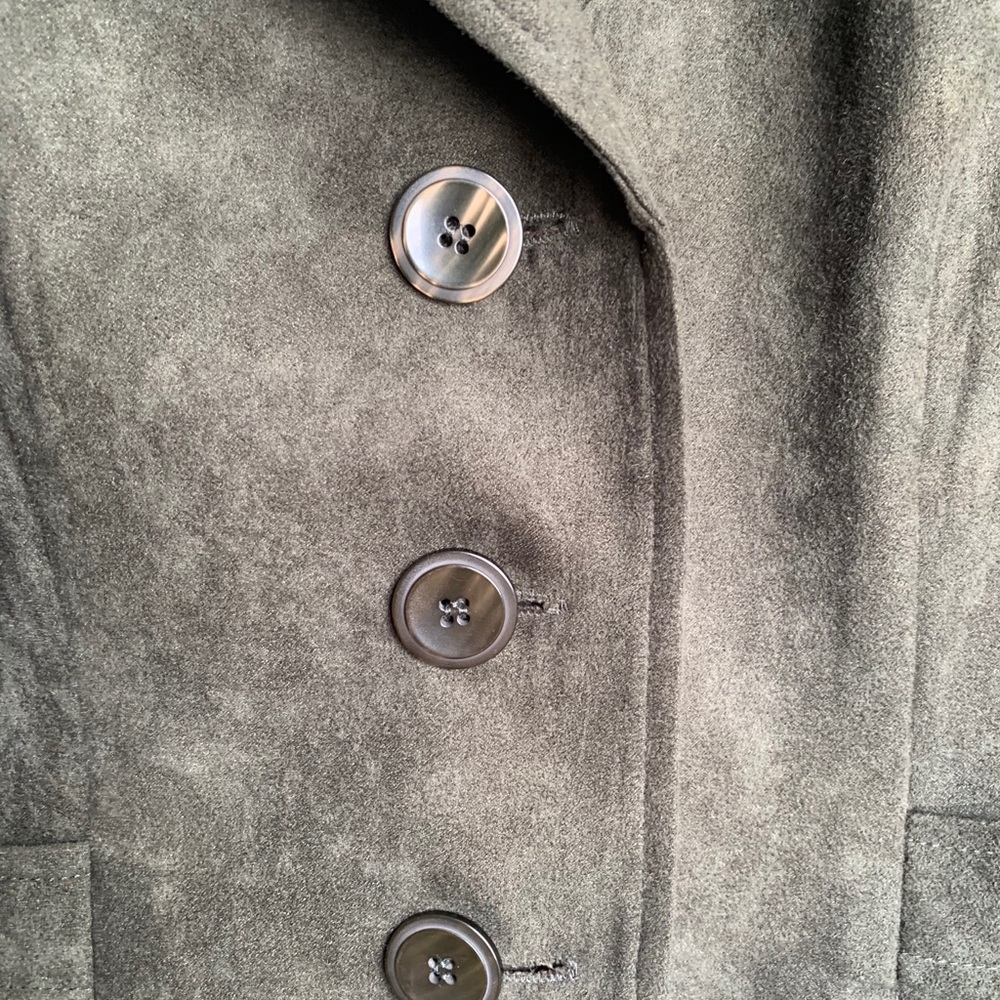 Studio 1 (12P) suede olive green coat - Picture 2 of 7